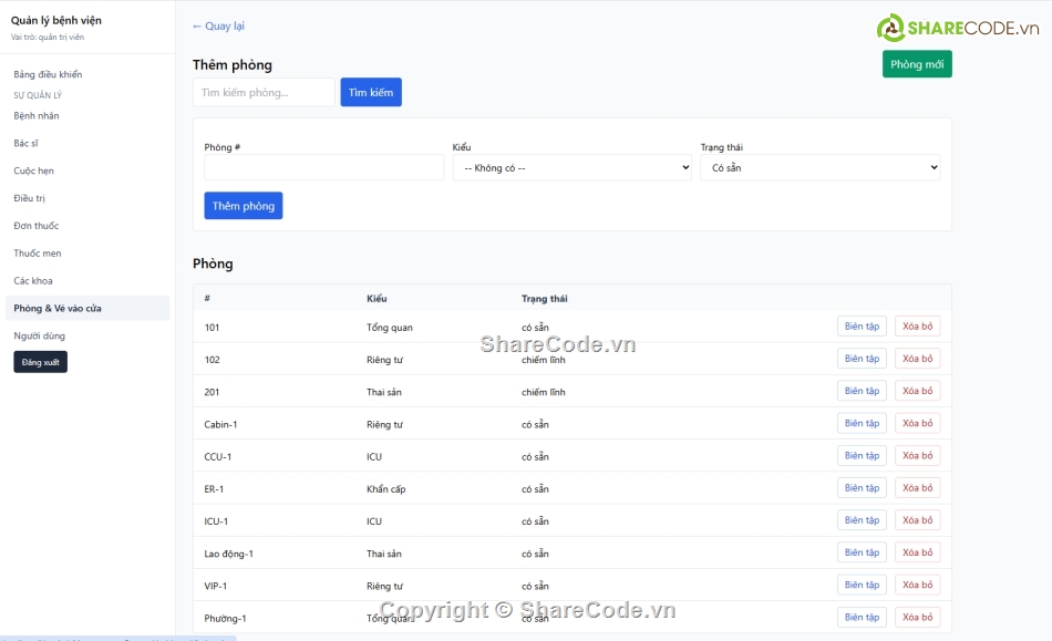 Hệ thống quản lý,quản lý,website quản lý bệnh viện