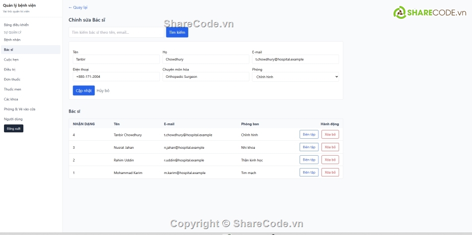 Hệ thống quản lý,quản lý,website quản lý bệnh viện