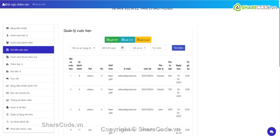 php,Hệ thống quản lý,viện