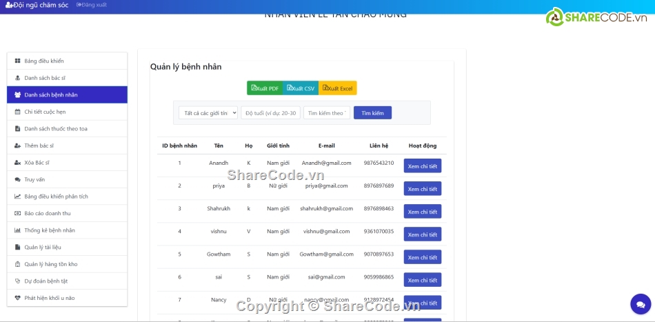 php,Hệ thống quản lý,viện