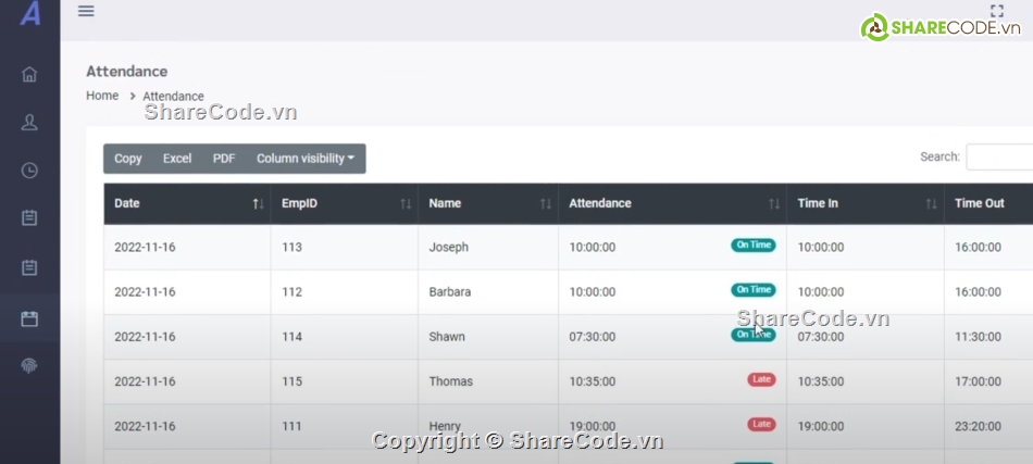Laravel,Hệ thống quản lý,chấm công