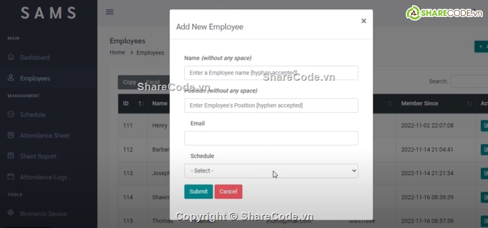 Laravel,Hệ thống quản lý,chấm công