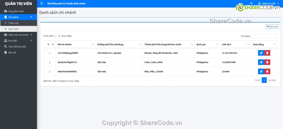 chuyển phát nhanh,Hệ thống quản lý,quản lý chuyển phát nhanh