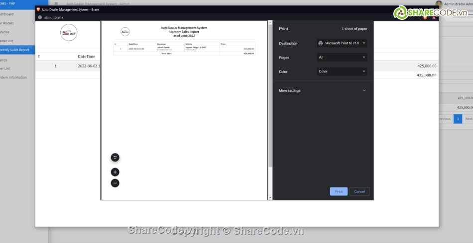 quản lý,quản lý đại lý,quản lý ô tô