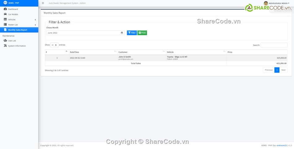 quản lý,quản lý đại lý,quản lý ô tô