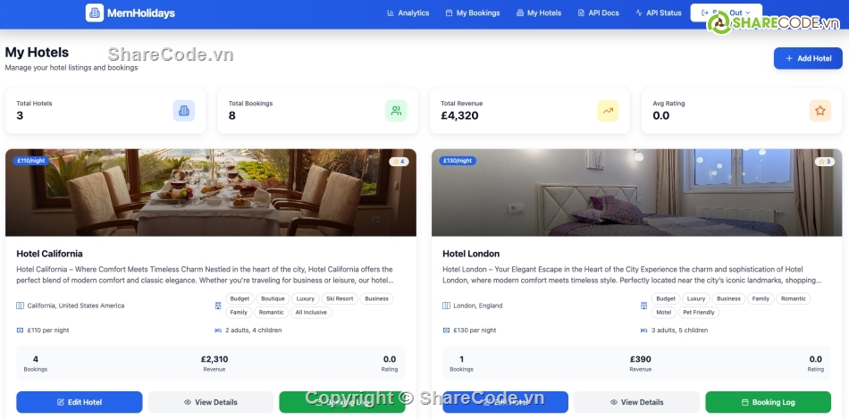đặt phòng khách sạn,quản lý đặt phòng khách sạn,quản lý phòng khách sạn,Hệ thống quản lý