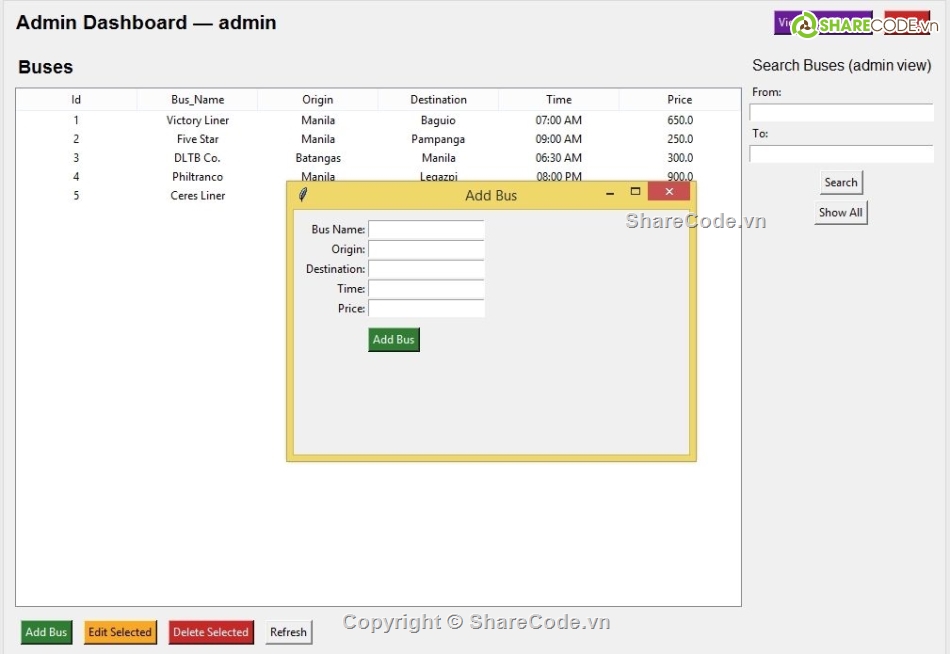 Hệ thống quản lý,quản lý vé xe,SQL