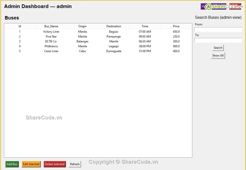 Hệ thống quản lý,quản lý vé xe,SQL