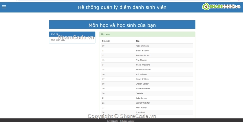 php,Hệ thống quản lý,quản lý php,điểm danh