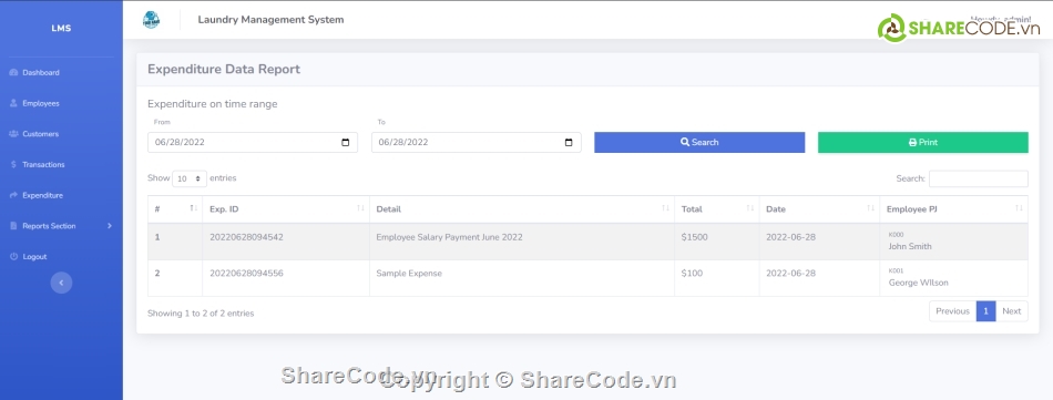 Code quản lý,Hệ thống quản lý,quản lý giặt là