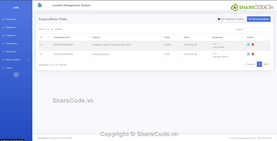 Code quản lý,Hệ thống quản lý,quản lý giặt là