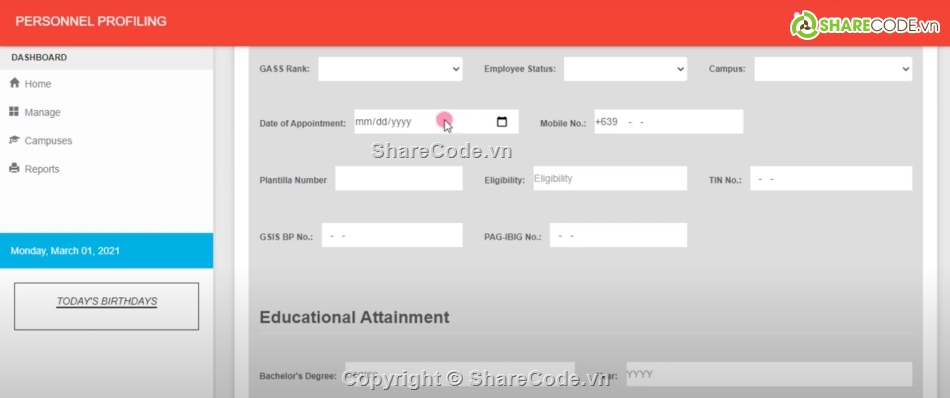 quản lý nhân sự,Hệ thống quản lý,quản lý  hồ sơ,quản lý nhân sự PHP