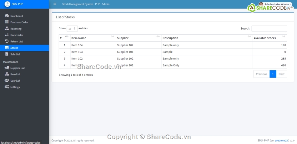 OOP,Hệ thống quản lý,quản lý kho PHP
