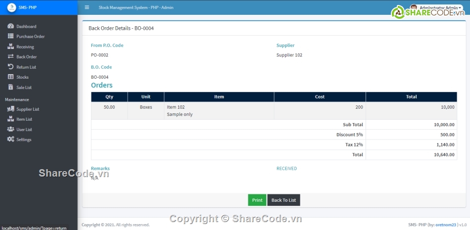 OOP,Hệ thống quản lý,quản lý kho PHP
