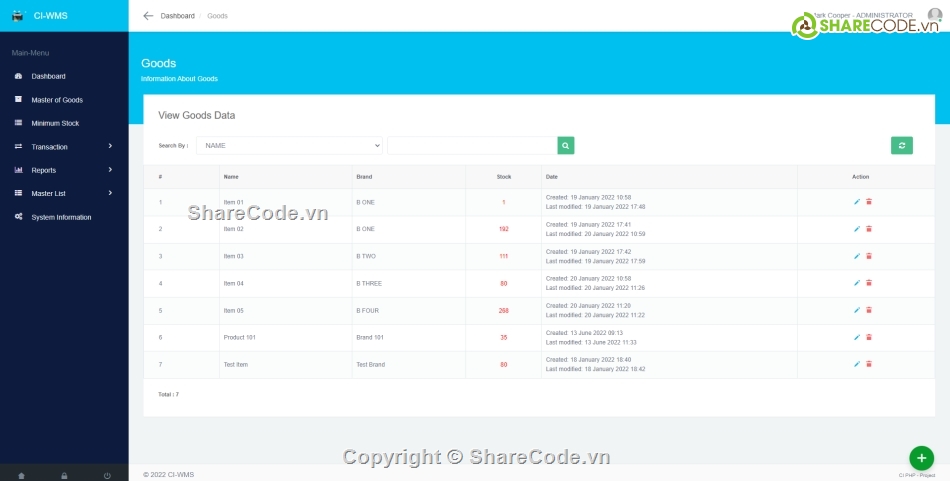 Code quản lý,Hệ thống quản lý,Code quản lý kho