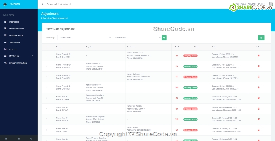 Code quản lý,Hệ thống quản lý,quản lý đơn giản,Code quản lý kho