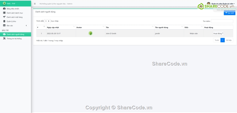 OOP,Hệ thống quản lý,quản lý kho PHP