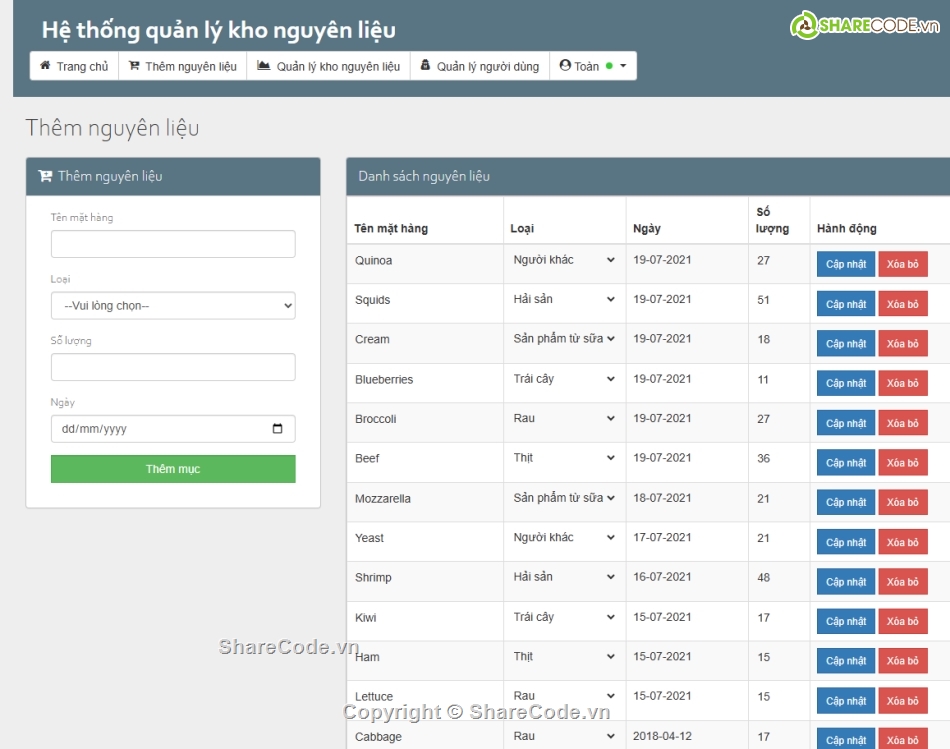 full code,Hệ thống quản lý,full code quản lý kho