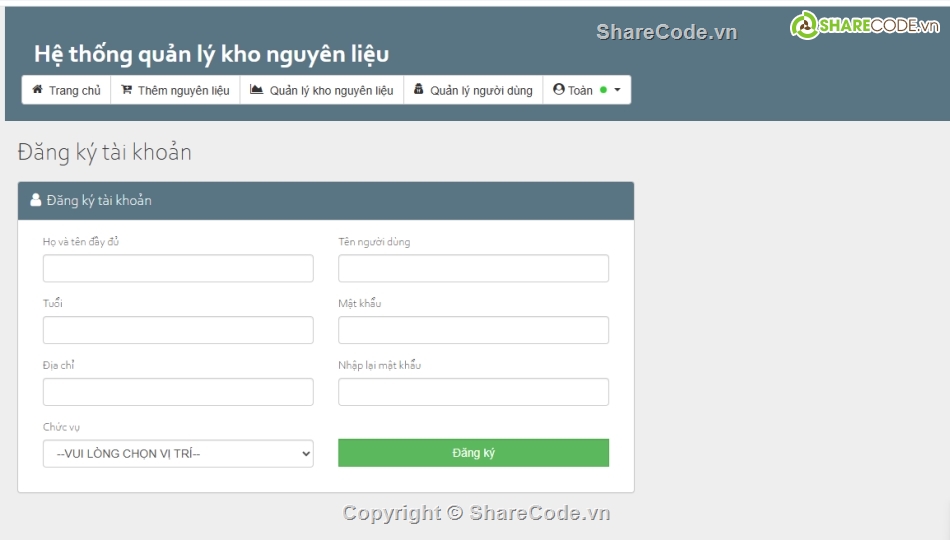 full code,Hệ thống quản lý,full code quản lý kho