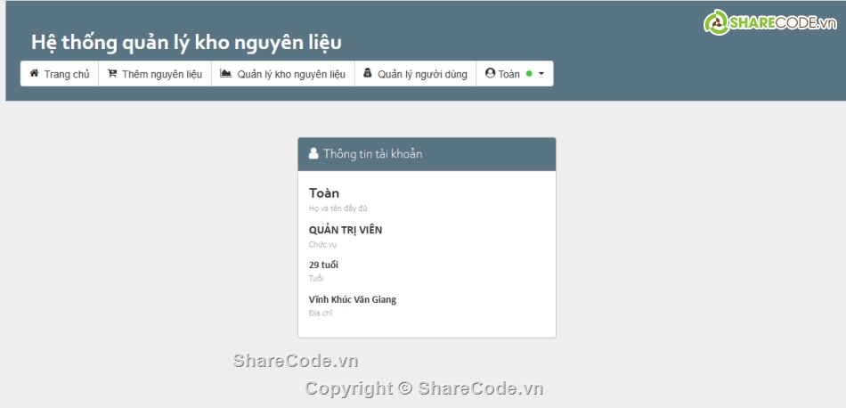 full code,Hệ thống quản lý,full code quản lý kho