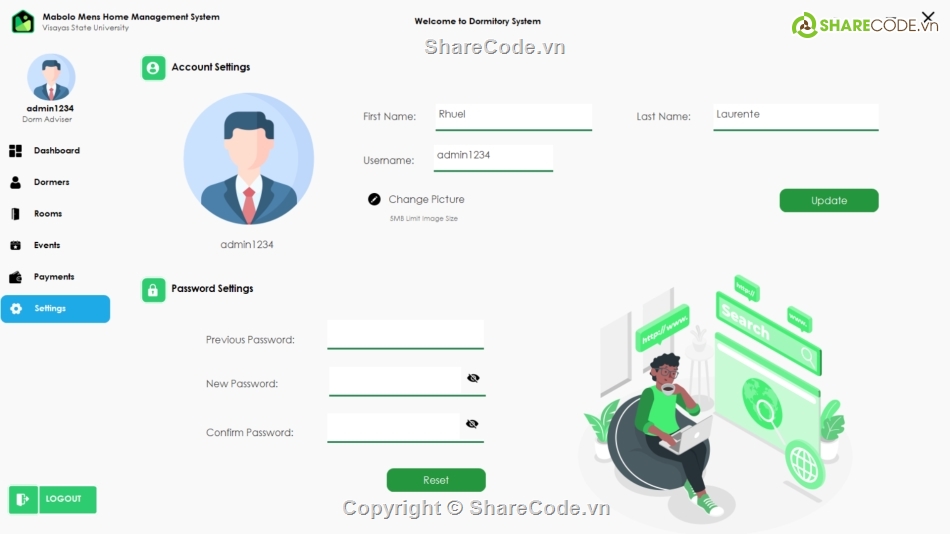 quản lý,quản lý ký túc xá,Hệ thống quản lý