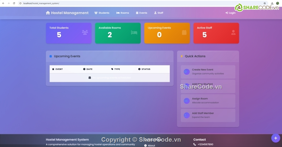 quản lý ký túc,quản lý ký túc xá,Hệ thống quản lý