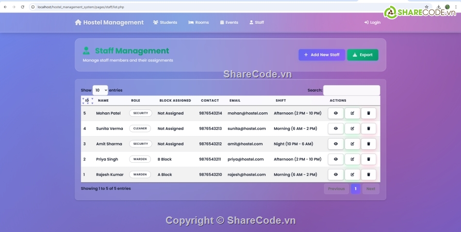 quản lý ký túc,quản lý ký túc xá,Hệ thống quản lý