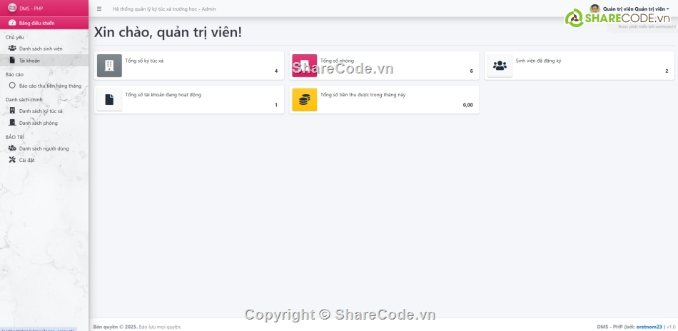 trường học,OOP,quản lý ký túc xá