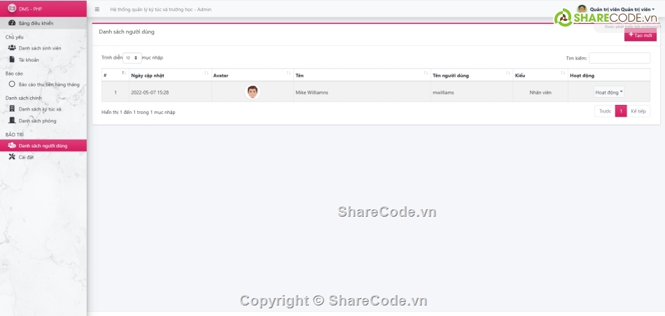 trường học,OOP,quản lý ký túc xá