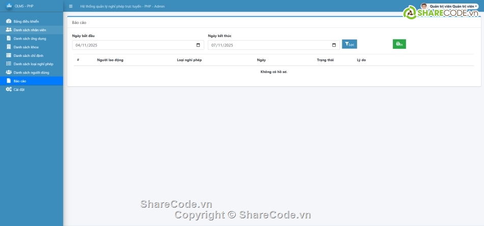 quản lý nghỉ phép,Hệ thống quản lý,quản lý