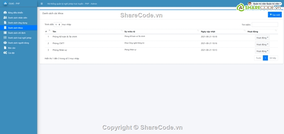 quản lý nghỉ phép,Hệ thống quản lý,quản lý