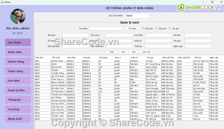 Nhà Sách,Hệ Thống Thông Tin Quản Lý,Quản Lý kho