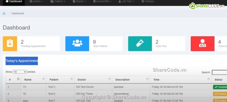 Laravel,phòng khám PHP,Hệ thống quản lý,Hệ thống phòng khám