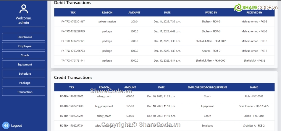 quản lý,Hệ thống quản lý,quản lý phòng gym