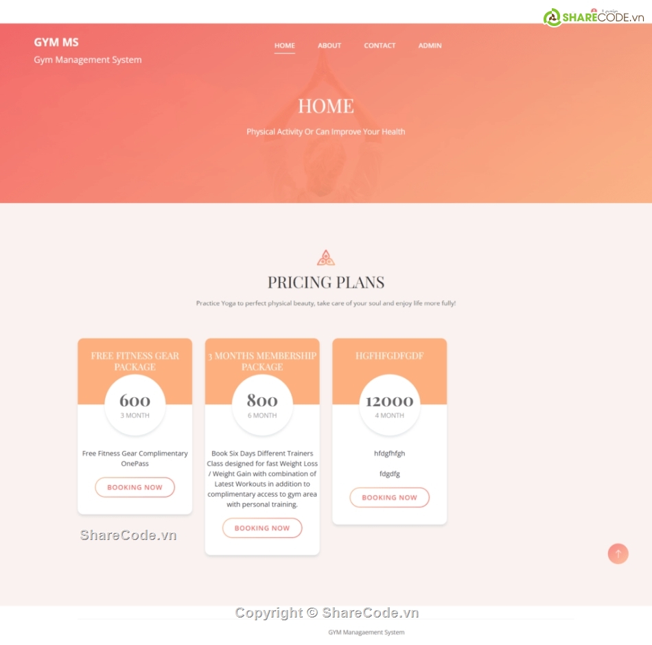 quản lý,quản lý phòng,website quản lý phòng tập