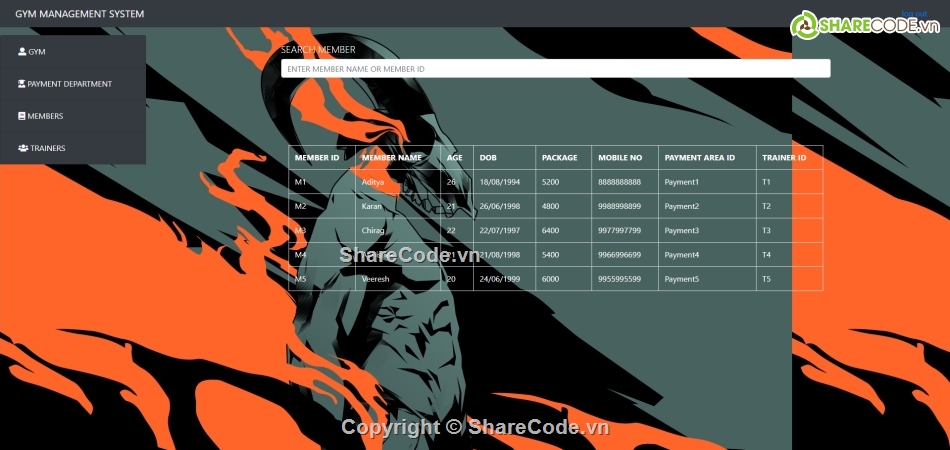 Hệ thống quản lý,quản lý phòng,website quản lý phòng tập