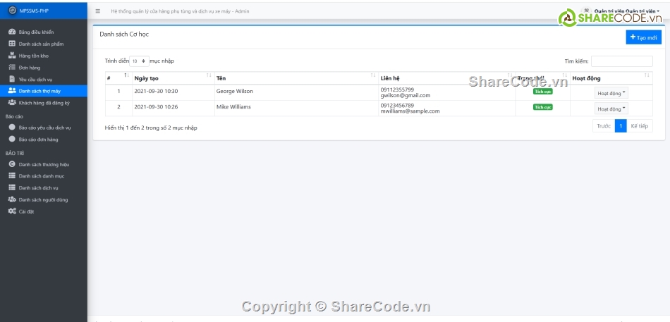 Hệ thống quản lý,Quản lý phụ tùng,Hệ thống hố sơ