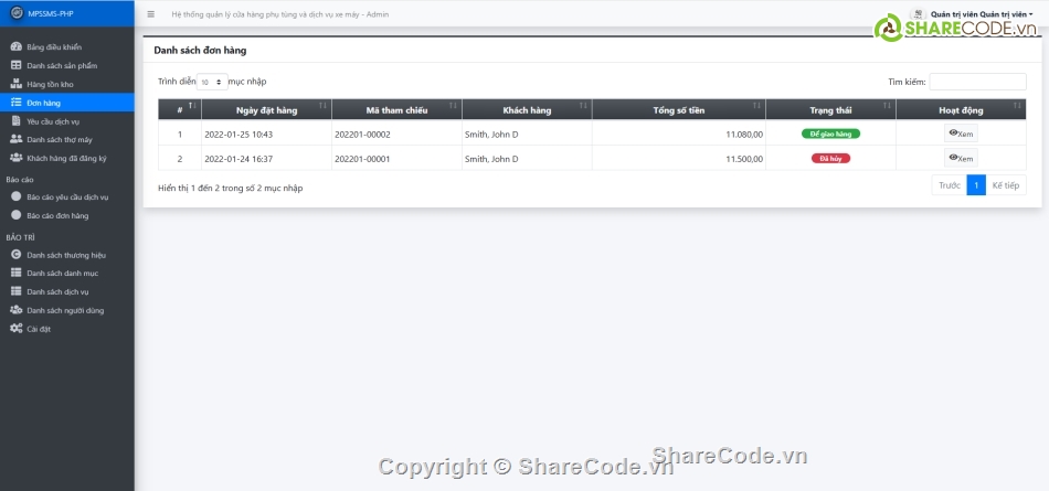 Hệ thống quản lý,Quản lý phụ tùng,Hệ thống hố sơ