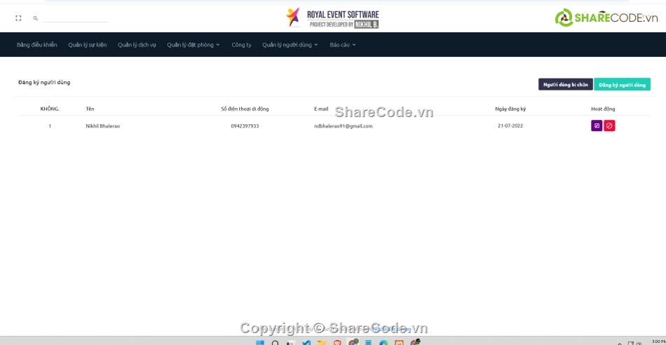 Hệ thống quản lý,sự kiện,quản lý sự kiện