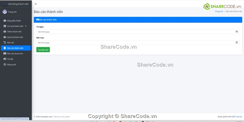 Hệ thống quản lý,quản lý thành viên,code quản lý thành viên
