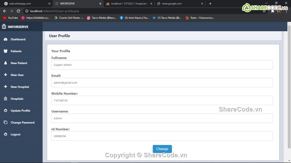 quản lý,Hệ thống quản lý,website quản lý bệnh viện