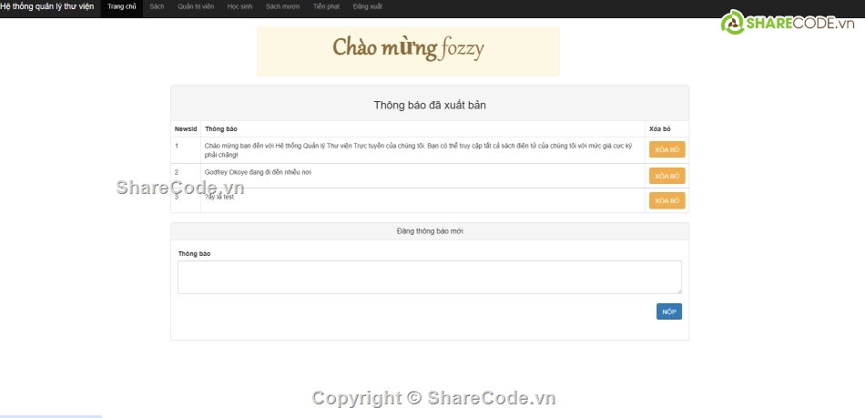 Thư viện,PHP và MySQL,MySQL Quản lý thư viện