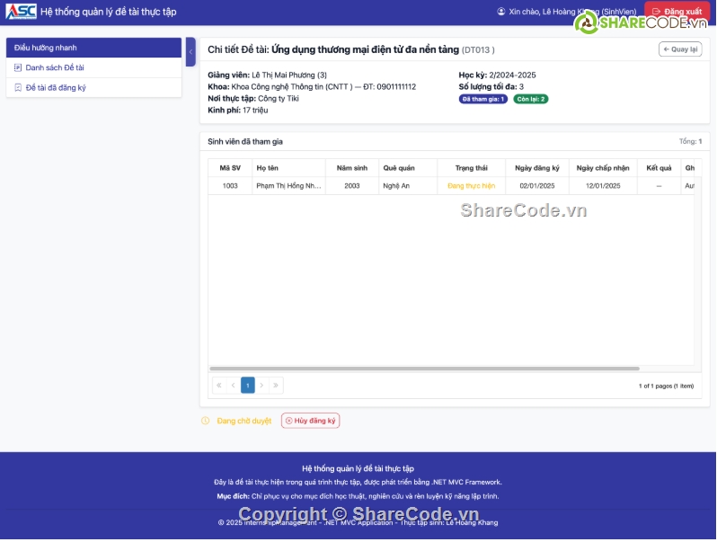 quản lý,thực tập,Hệ thống quản lý