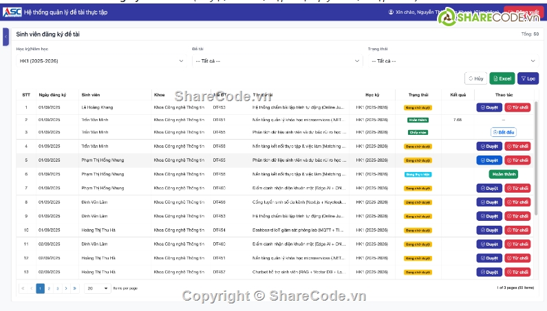 quản lý,thực tập,Hệ thống quản lý