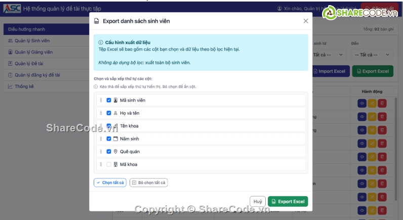 quản lý,thực tập,Hệ thống quản lý