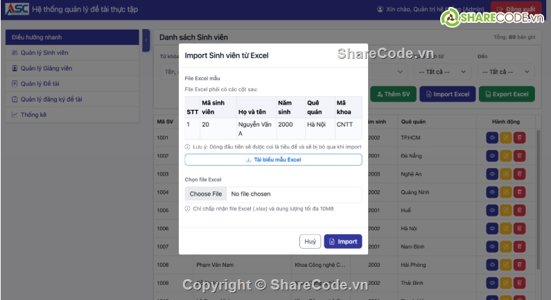 quản lý,thực tập,Hệ thống quản lý