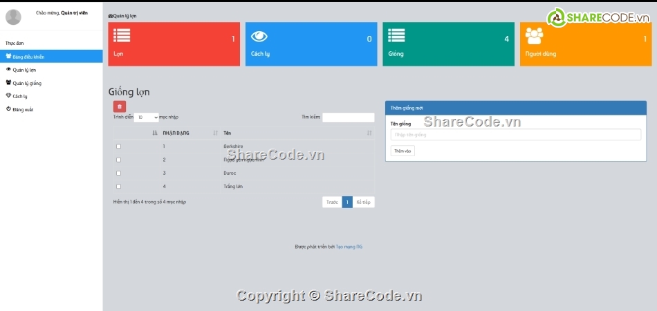trang quản lý,quản lý,chăn nuôi,trang trại chăn nuôi