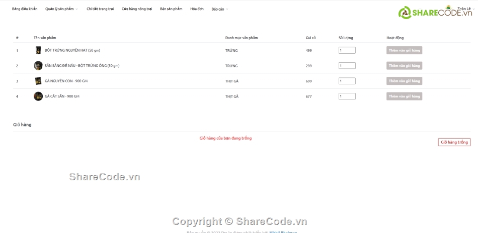 trang quản lý,quản lý hệ thống,quản lý trang trại