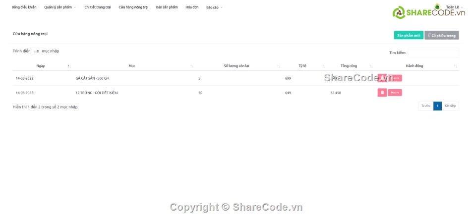 trang quản lý,quản lý hệ thống,quản lý trang trại