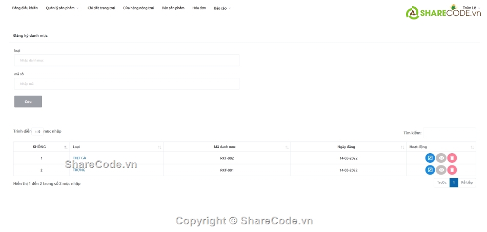trang quản lý,quản lý hệ thống,quản lý trang trại